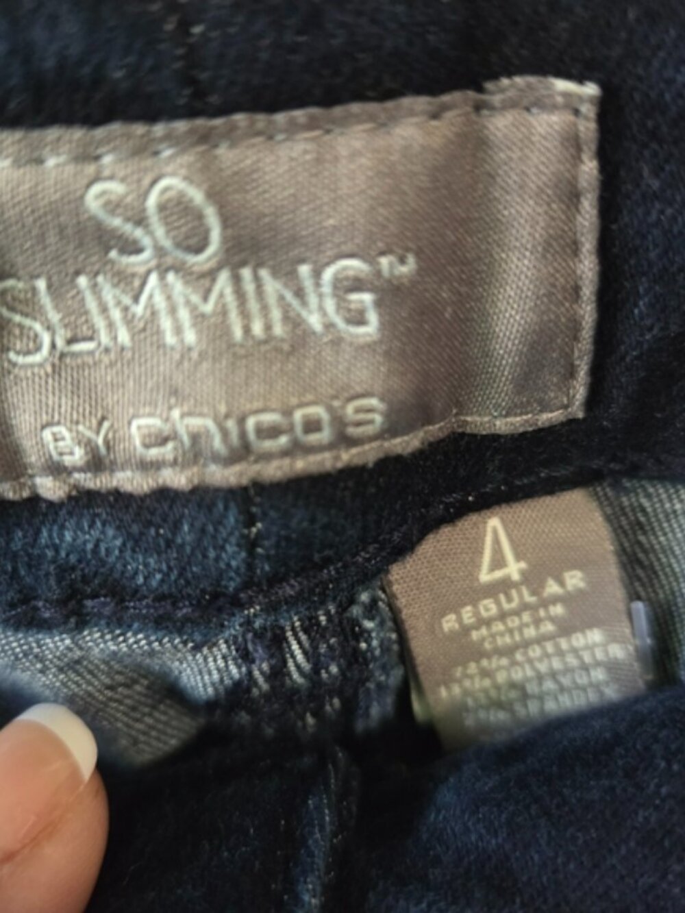 Chico's Navy Straight Leg Jeans - Picture 3 of 5